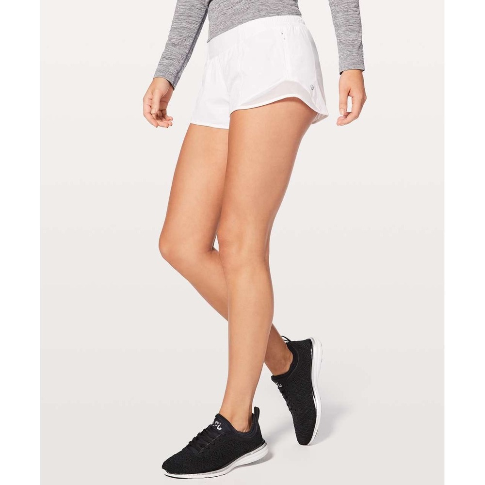 Lululemon Hotty Hot Short II 2.5 White Running Shorts Size 12 W8H01S